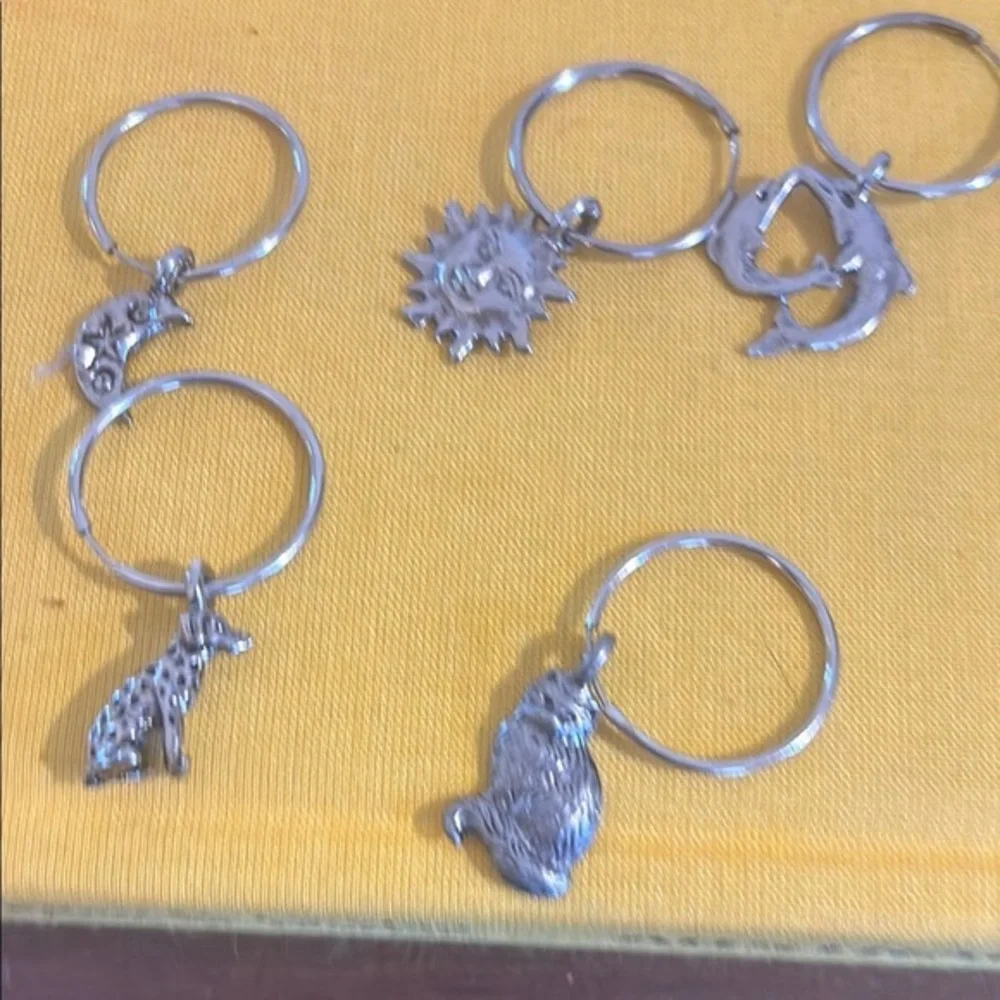 Vintage Silver Bar wine charm Set- 16 GUC